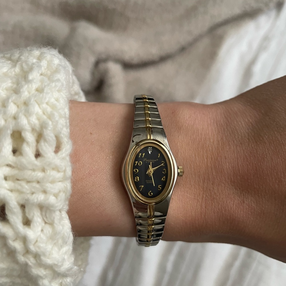 Precision by Gruen Diamond Two Tone Quartz Women's Watch